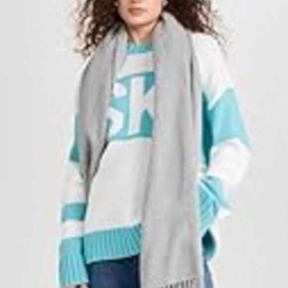rag & bone Women's Addison Recycled Wool Scarf, Midgrey, Grey, One Size - NWT - Picture 3 of 4